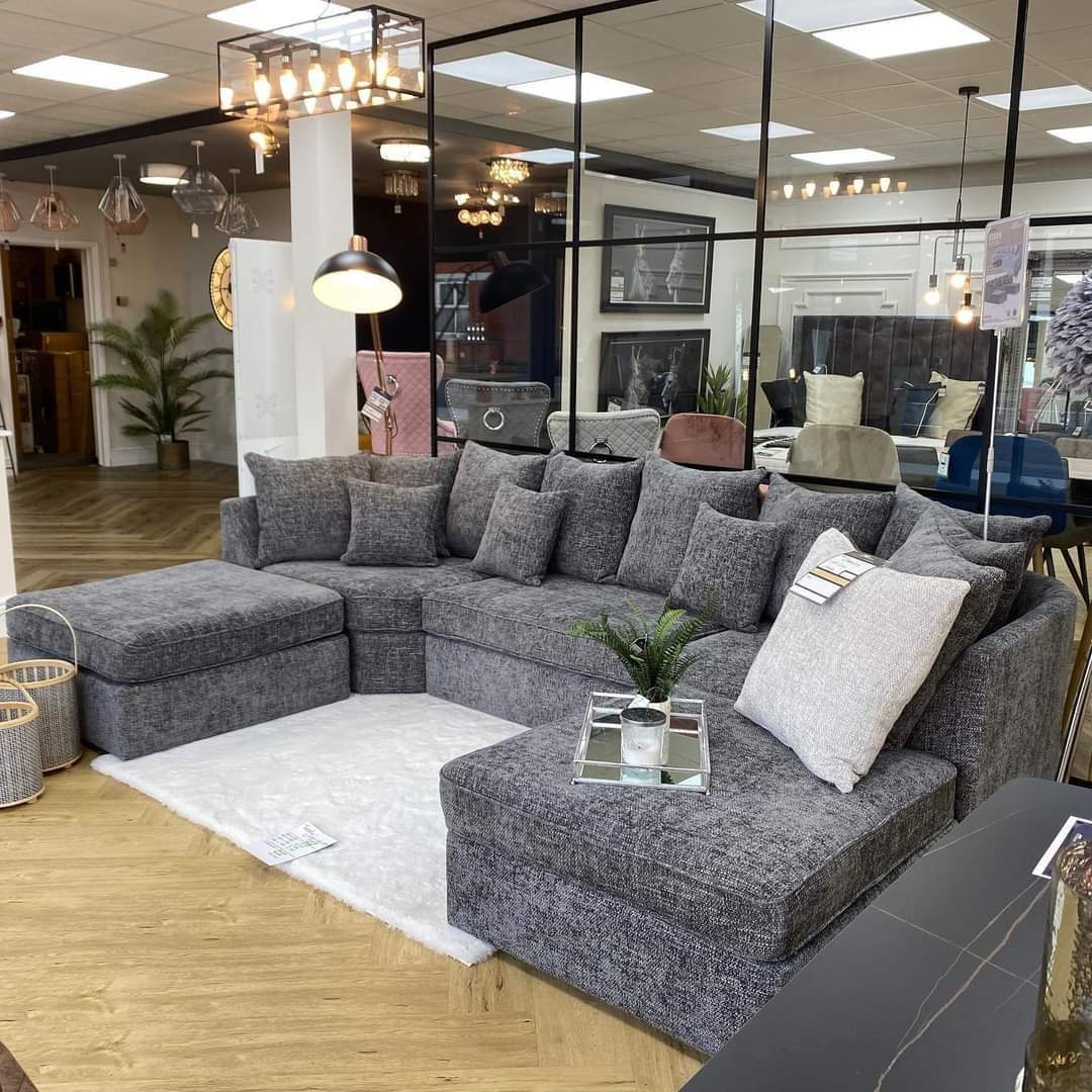Large Bishop U-Shape Sofa with removable 2x Large stools, high/scater back cushions